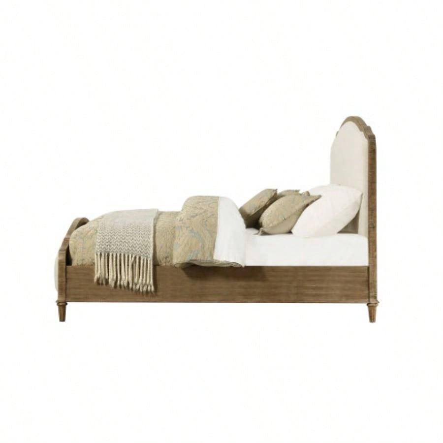 Brown King Upholstered Bed