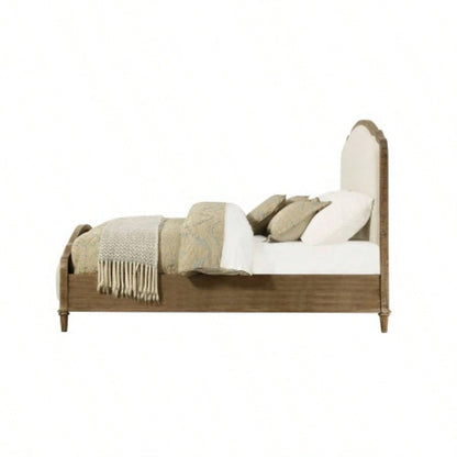 Brown King Upholstered Bed