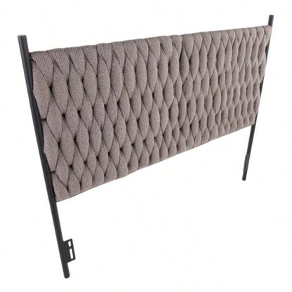Braided Matisse Size Headboard in Black Metal and Fabric by LumiSource