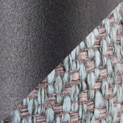 Braided Matisse Size Headboard in Black Metal and Blue Fabric by LumiSource