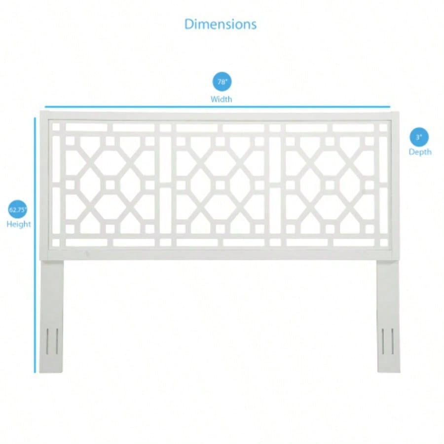 Tabor Chippendale White Headboard - King