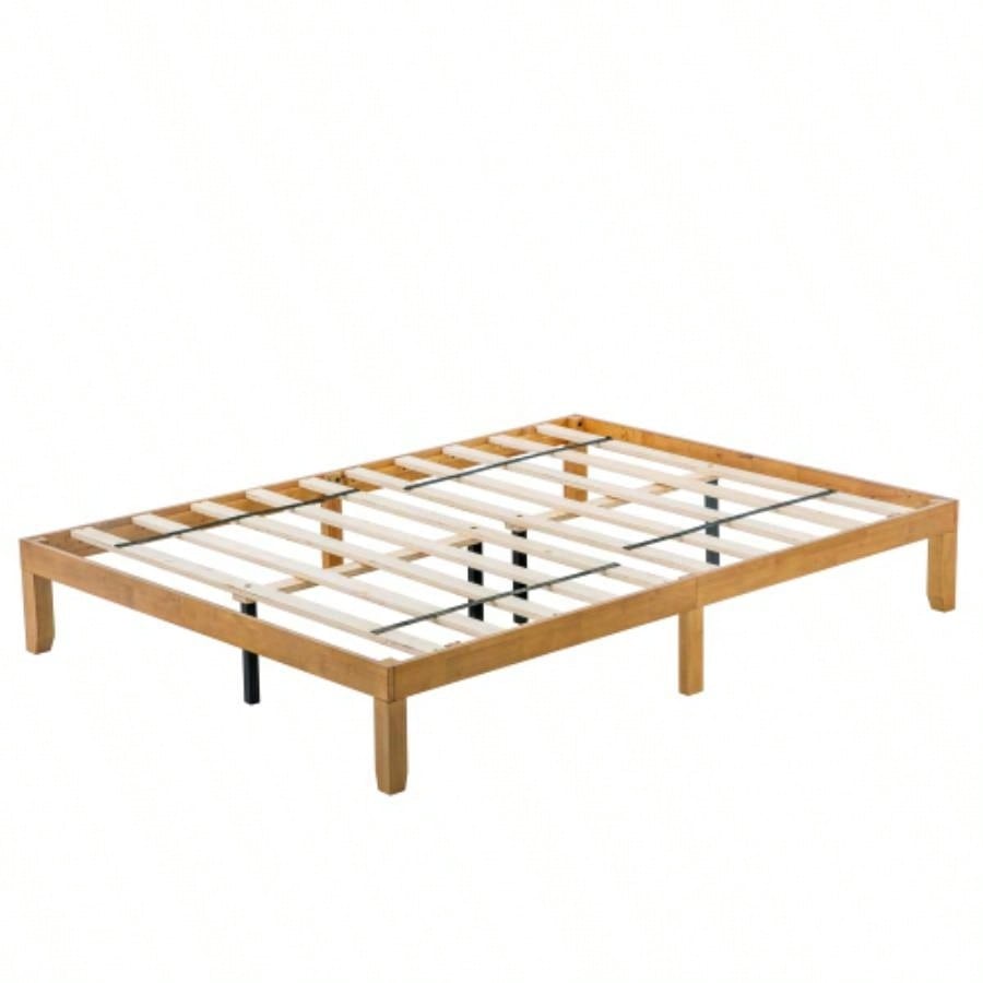 Size Wood Platform Bed Frame, No Box Spring Needed, Strong Wood Slat Support, Easy Assembly