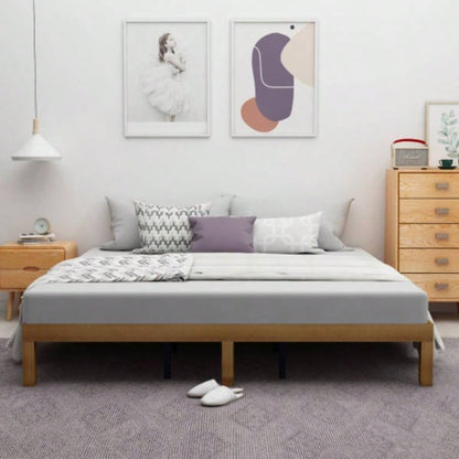 Size Wood Platform Bed Frame, No Box Spring Needed, Strong Wood Slat Support, Easy Assembly