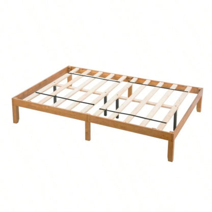 Size Wood Platform Bed Frame, No Box Spring Needed, Strong Wood Slat Support, Easy Assembly