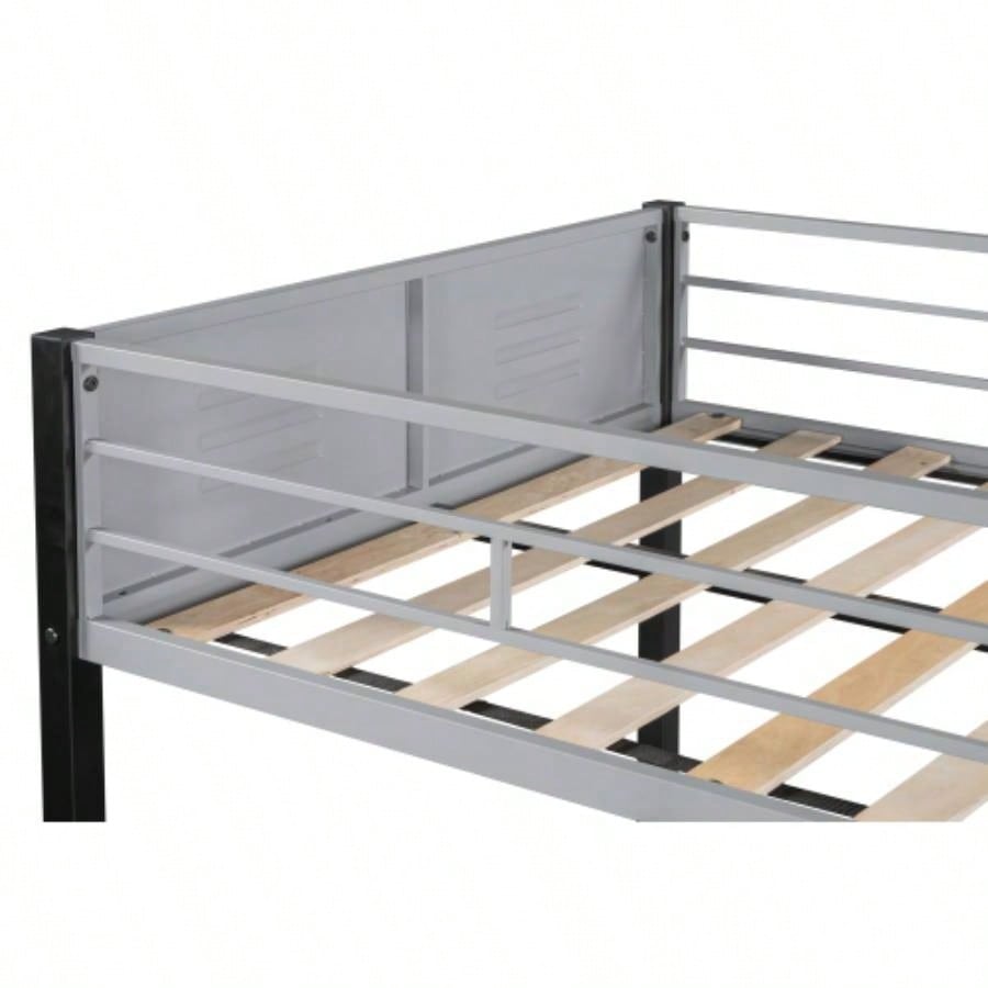 Triple Bunk Bed with Vent Board/ Sturdy Metal Frame/ Noise - Wood Slats/ Separatable into three beds/ No Box Spring Needed