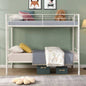 Twin Over Twin Metal Bunk Bed with trundle Black