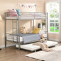 Twin Over Twin Metal Bunk Bed with trundle Black