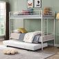 Twin Over Twin Metal Bunk Bed with trundle Black