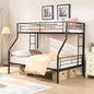 Twin Over Twin Metal Bunk Bed with trundle Black