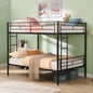 Twin Over Twin Metal Bunk Bed with trundle Black