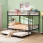 Twin Over Twin Metal Bunk Bed with trundle Black