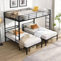 Twin Over Twin Metal Bunk Bed with trundle Black