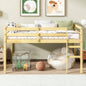 Solid Wooden, Rubber Wooden Twin Loft Bed with Ladder, Bed Platform of Strengthened Slats, Espresso