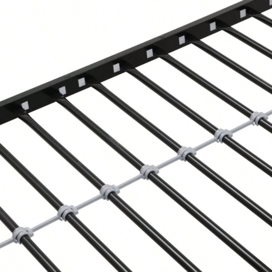 Twin Over FULL Metal Bunk Bed with Trundle 2 - Side Ladder and Full - Length Guardrail, No Box Spring Needed, Large Under Bed Storage, Easy Assemble, Black Brown