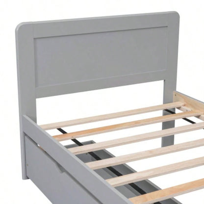 Modern Design Twin Size Platform Bed Frame with 2 Drawers Color
