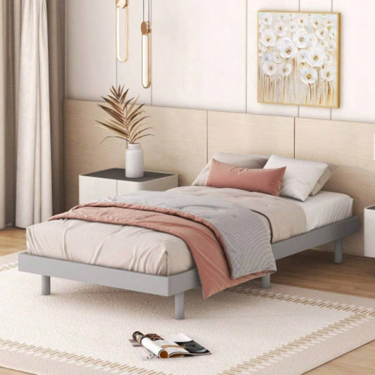 Modern Design Twin Size Floating Platform Bed Frame Color
