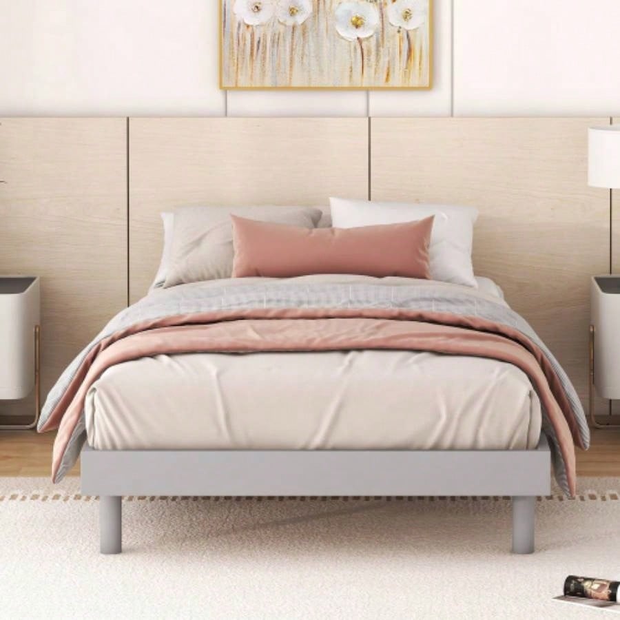 Modern Design Twin Size Floating Platform Bed Frame Color