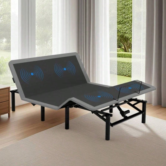 Adjustable Bed Frame with Massage Foot Incline Size Wireless Remote, two types of USB ports: Type - A and Type - C, LED Night Light, 4 Height - Adjustable Easy assembly