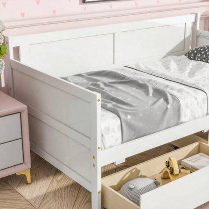 Twin Size Pine Wood Daybed with two Storage Drawers, WhiteOLD SKU: W50426285