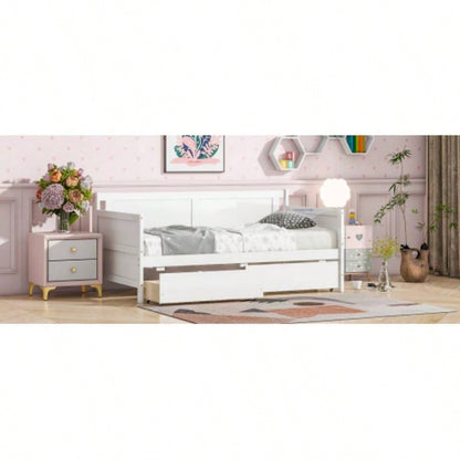 Twin Size Pine Wood Daybed with two Storage Drawers, WhiteOLD SKU: W50426285