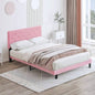 Twin Size Upholstered Platform Bed Frame with Modern Button Tufted Linen Fabric Headboard, No Box Spring Needed, Wood Slat Support, Easy Assembly, Drak