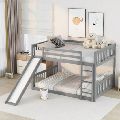 Full over Full Bunk Bed with Slide and Ladder in Color