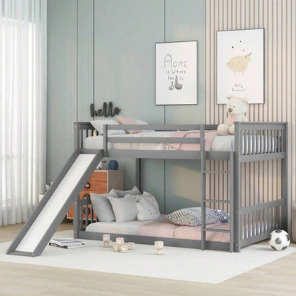 Full over Full Bunk Bed with Slide and Ladder in Color