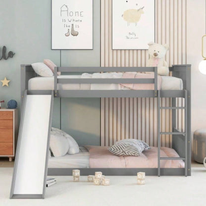 Full over Full Bunk Bed with Slide and Ladder in Color