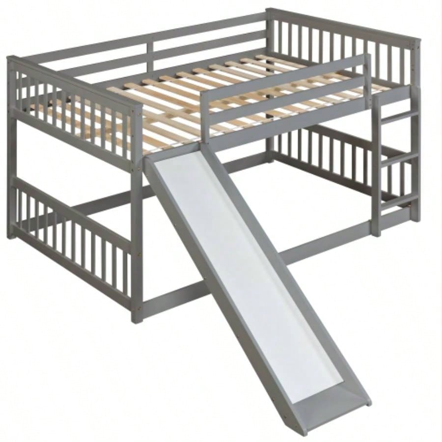 Full over Full Bunk Bed with Slide and Ladder in Color