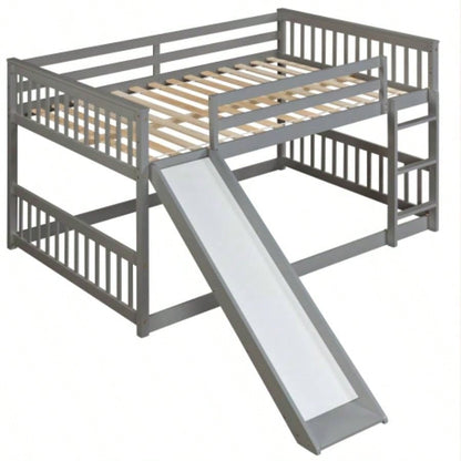Full over Full Bunk Bed with Slide and Ladder in Color