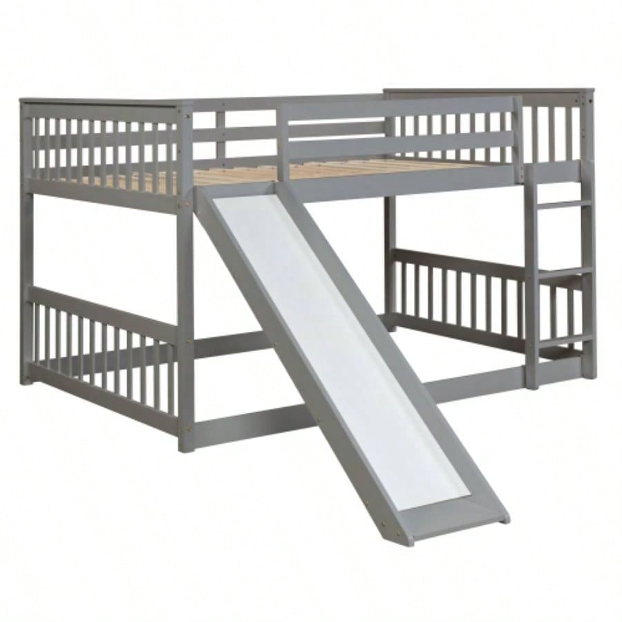 Full over Full Bunk Bed with Slide and Ladder in Color