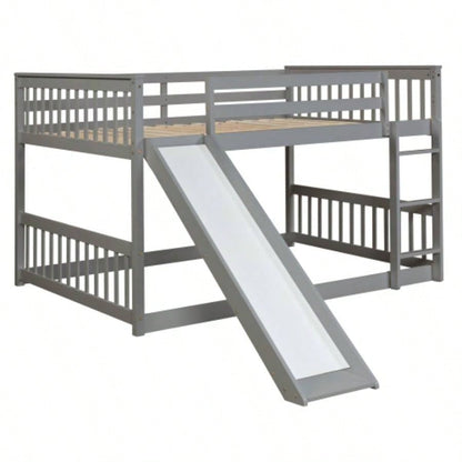 Full over Full Bunk Bed with Slide and Ladder in Color