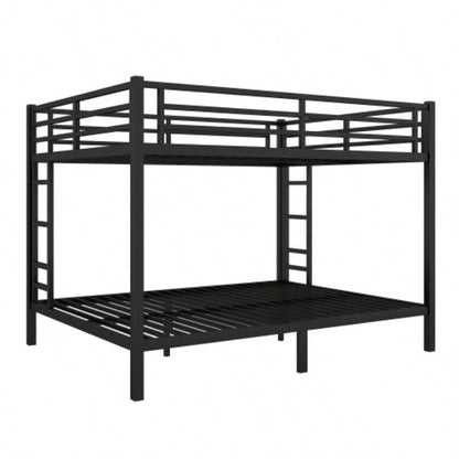 Metal over Bunk Bed Teens and Adults, Space - Saving/Noise Reduced/No Box Spring Needed, Black