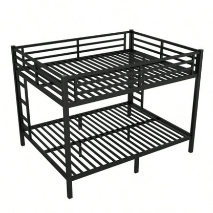 Metal over Bunk Bed Teens and Adults, Space - Saving/Noise Reduced/No Box Spring Needed, Black