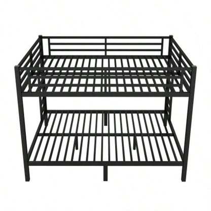 Metal over Bunk Bed Teens and Adults, Space - Saving/Noise Reduced/No Box Spring Needed, Black