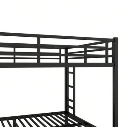 Metal over Bunk Bed Teens and Adults, Space - Saving/Noise Reduced/No Box Spring Needed, Black
