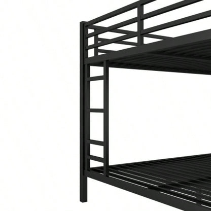 Metal over Bunk Bed Teens and Adults, Space - Saving/Noise Reduced/No Box Spring Needed, Black