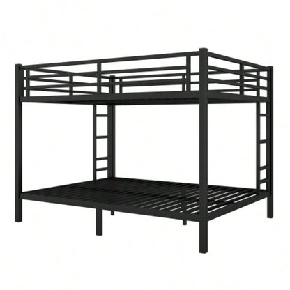 Metal over Bunk Bed Teens and Adults, Space - Saving/Noise Reduced/No Box Spring Needed, Black