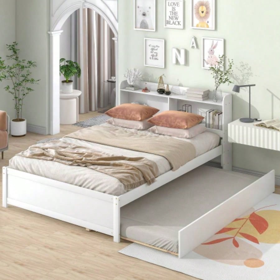 Full Bed with Trundle, Bookcase, Espresso