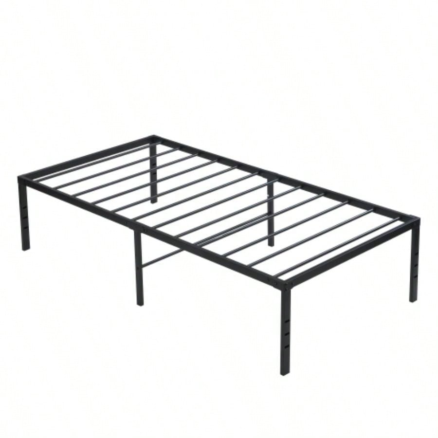 Twin Size Bed Frame, Heavy Duty Metal Bed Frame, Quick Easy Assembly, No Noise, BlackTWIN