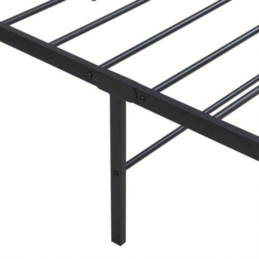 Twin Size Bed Frame, Heavy Duty Metal Bed Frame, Quick Easy Assembly, No Noise, BlackTWIN