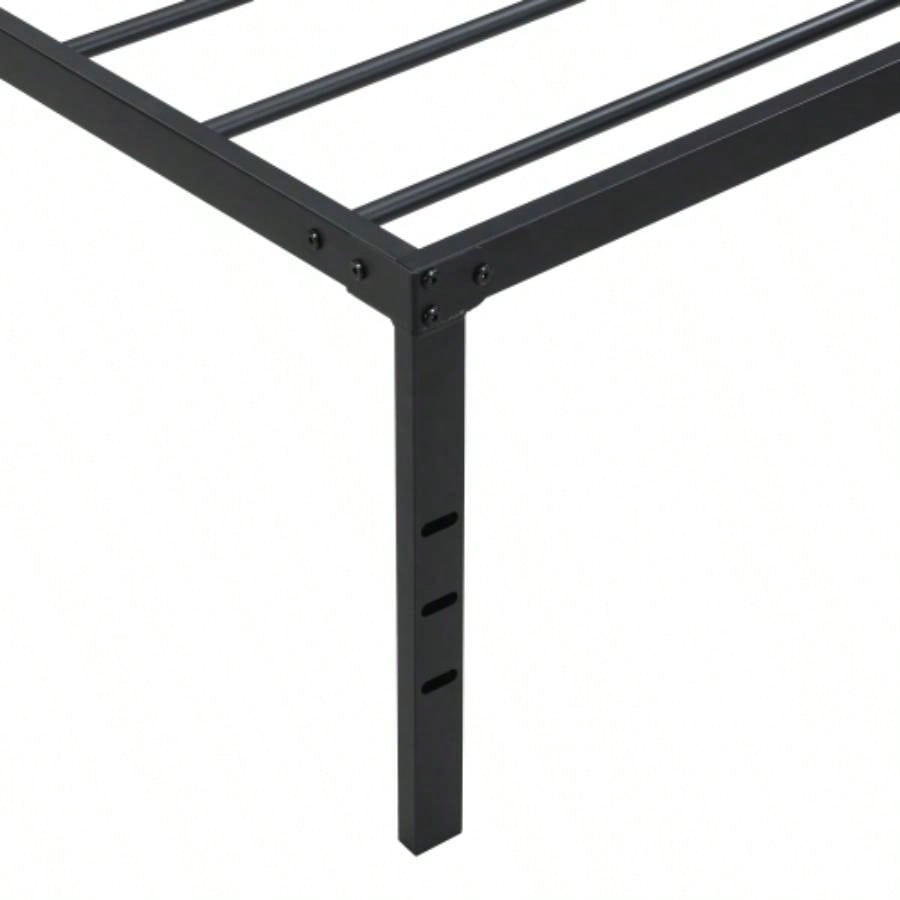 Twin Size Bed Frame, Heavy Duty Metal Bed Frame, Quick Easy Assembly, No Noise, BlackTWIN