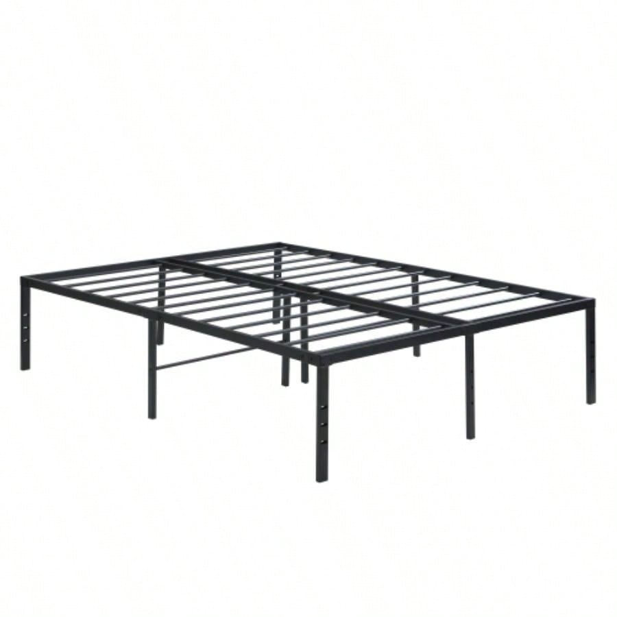 Full Size Bed Frame, Heavy Duty Metal Bed Frame, Quick Easy Assembly, No Noise, Black