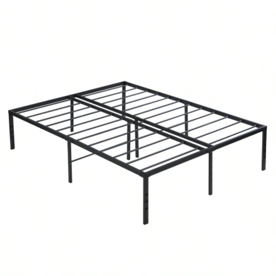 Full Size Bed Frame, Heavy Duty Metal Bed Frame, Quick Easy Assembly, No Noise, Black