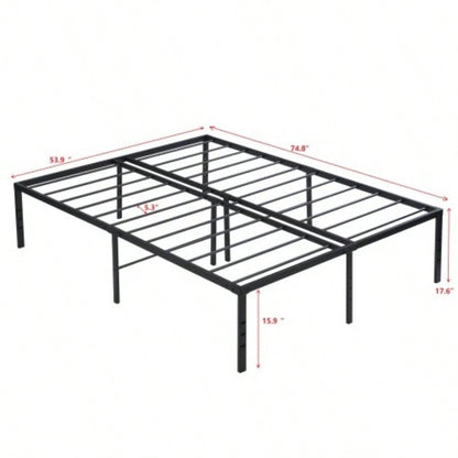 Full Size Bed Frame, Heavy Duty Metal Bed Frame, Quick Easy Assembly, No Noise, Black
