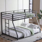 Metal Bunk Bed Twin Over Full Size with Removable Stairs, Heavy Duty Sturdy Frame Teen Adults, Teens, No Box Spring Needed, Black