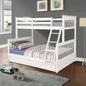 Twin Over Full Bunk Bed with Storage Drawers, Wooden Bunk Bed with Ladder and Safety Guard Rails - Gray