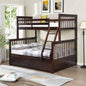 Twin Over Full Bunk Bed with Storage Drawers, Wooden Bunk Bed with Ladder and Safety Guard Rails - Gray