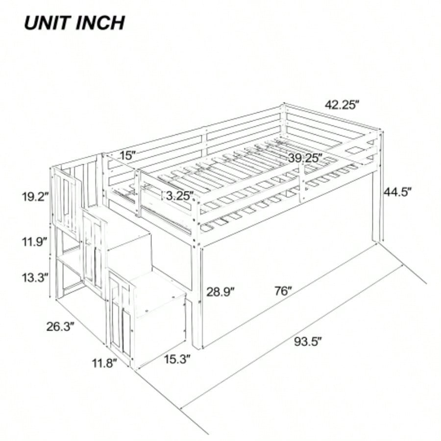 Loft bed with staircase,