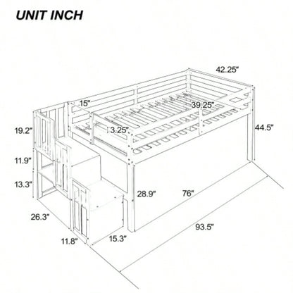 Loft bed with staircase,